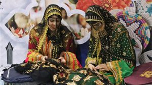 Bandari Women in Local Costume Making Handicrafts