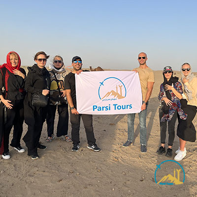Tourists in Iran Desert